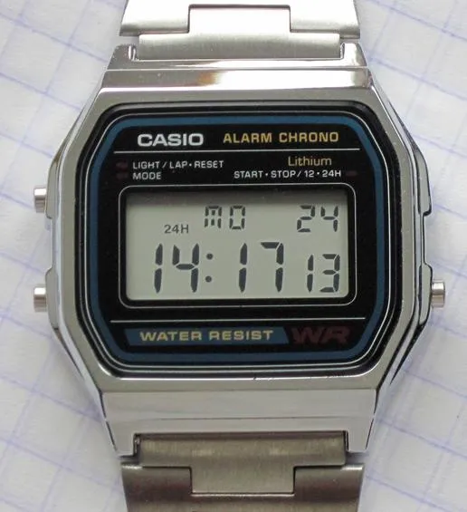Casio A158W. Illustration des Retro-Stils, ausdrücklich kein Foto der A168.