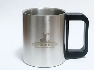 Taza Captain Stag New Freedom de acero inoxidable y doble pared, 250 ml, modelo UH-2011. Fotografía de ese modelo; no es una Snow Peak de titanio.