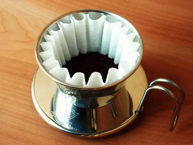 Dripper Kalita WDS-155 in metallo con filtro di carta ondulato