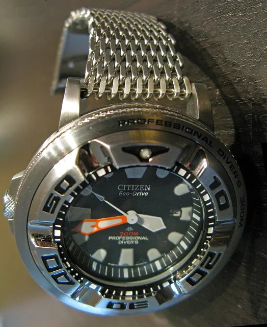 Citizen BJ8050-08E – BJ8050-08E med ett monterat shark-mesh-armband från eftermarknaden